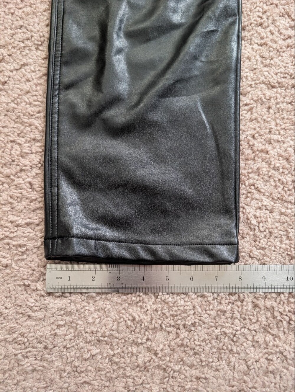 Abercrombie Cross Waist Vegan Leather Ultra High Rise 90s Straight Pants 32/14 - Picture 10 of 10